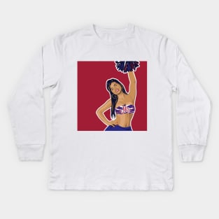 Kelly Kapowski Buffalo Bills Cheerleader Kids Long Sleeve T-Shirt